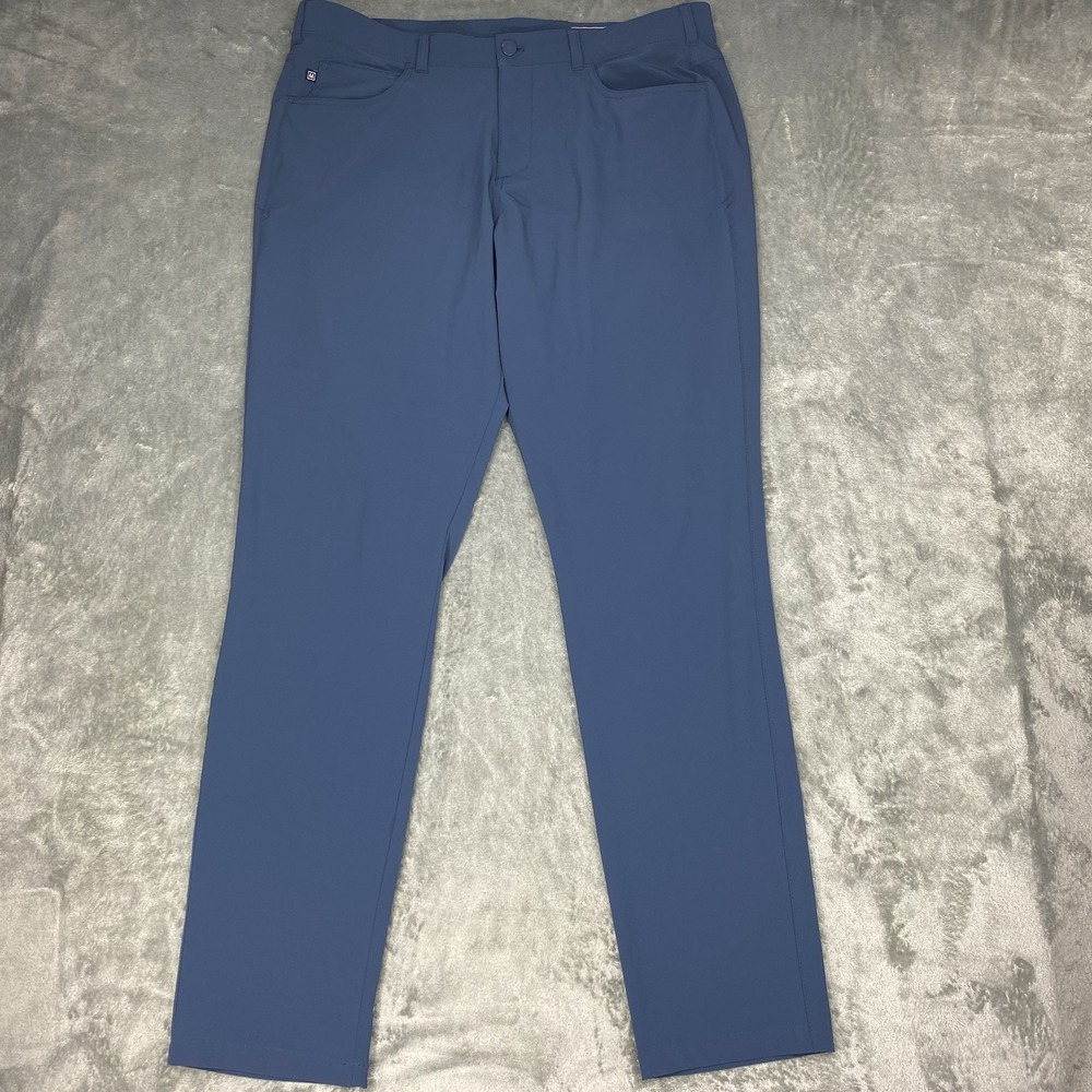 Mizzen+Main Helmsman Pants Mens Size 38x34‎ Blue Slim Performance Stretch Chino